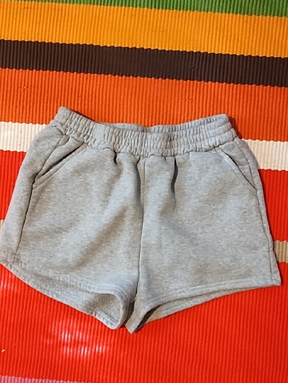 SHEIN Gray Fleece-Lined Elastic Waist Shorts
